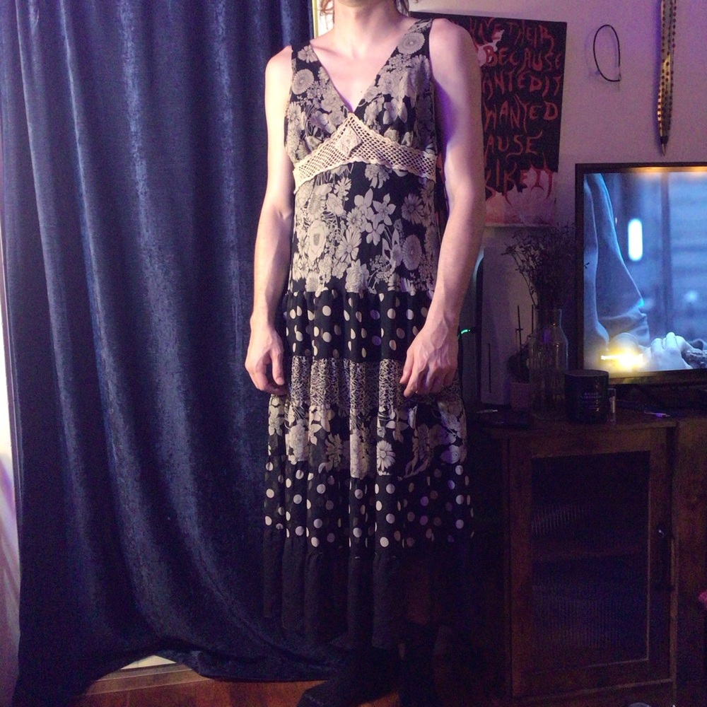 Black and white maxi dress